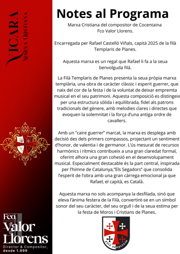 vicara notes al programa